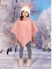 Kids Plush Poncho w/ Faux Fur Neckline (3-7 Years)